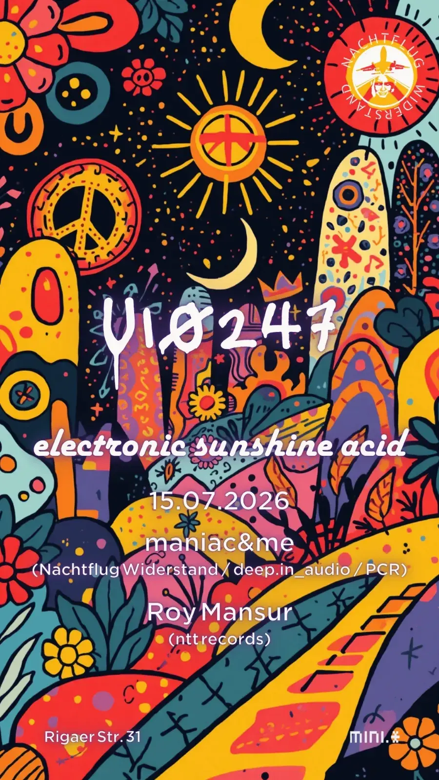 U10247: electric sunshine acid (feat maniac&me and Roy Mansur) !FREE ENTRY