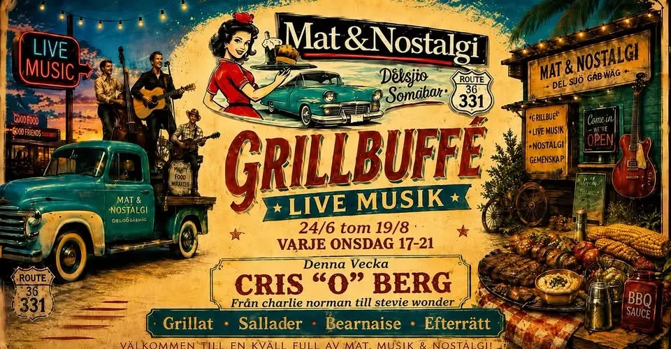 Sommarens Onsdagsträffar och Grillbuffeer på Mat & Nostalgi