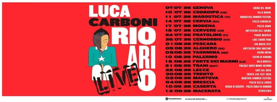 Rio Ari O LIVE - Luca Carboni 26/07/2026 Lake Sound Park Villa Erba Cernobbio CO