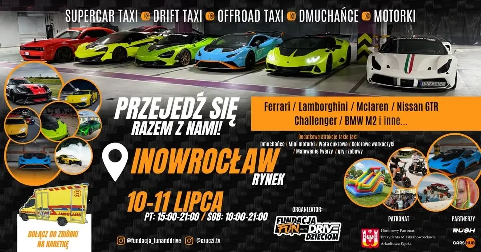 Przejedź się Ferrari, Lamborghini, McLaren, GTR, Challenger, BMW - INOWROCŁAW