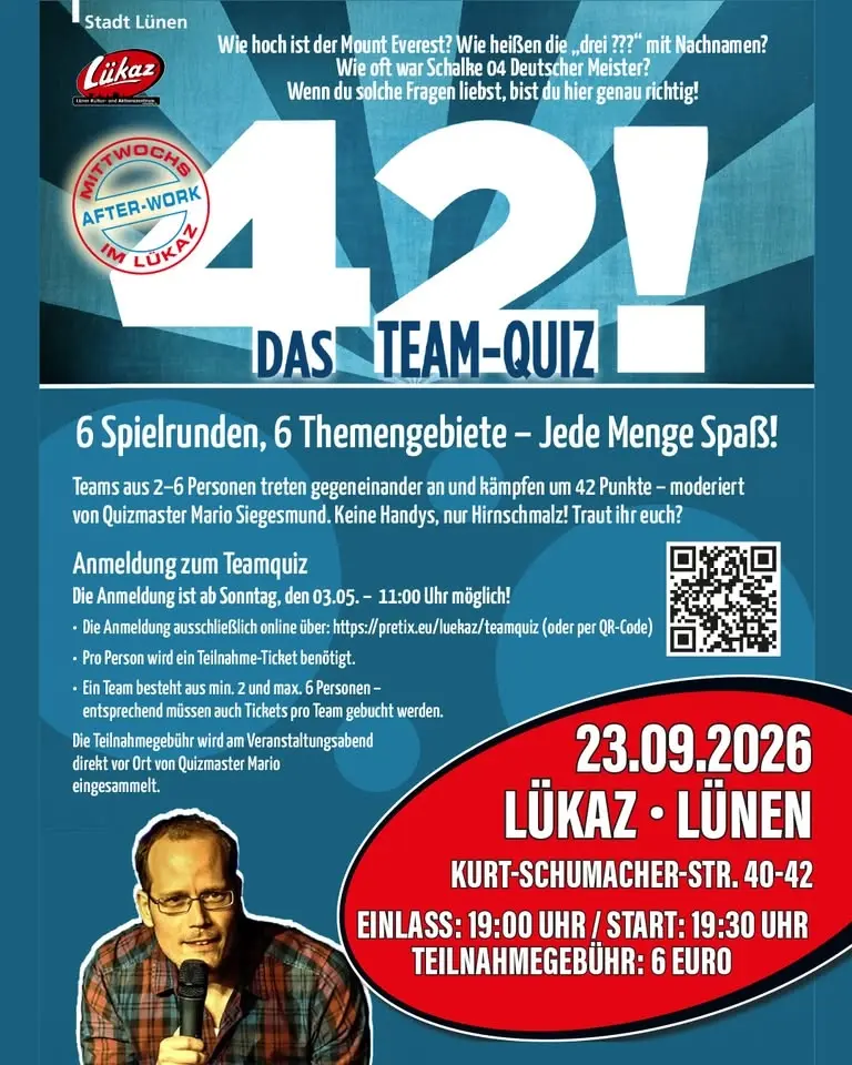 42 – Das Team Quiz – 23.09.2026, Lükaz, Lünen