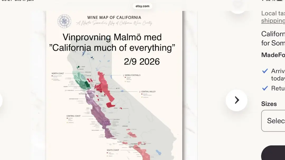 Vinprovning Malmö med ” California much of everything” 2/9 kl 18.00