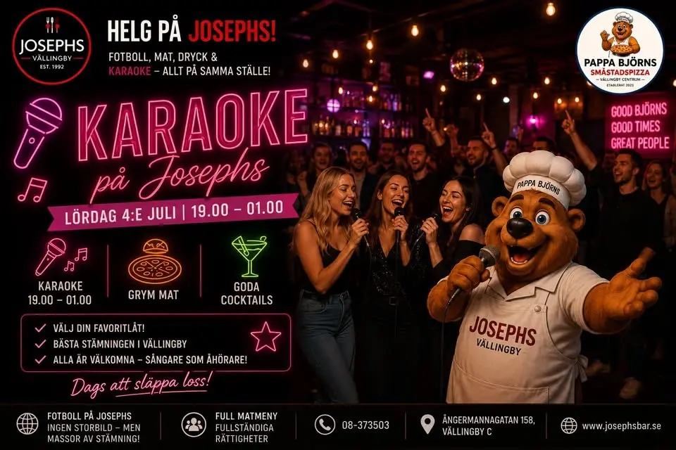 Karaoke på Josephs - 🎤 Varning! kan leda till oväntad stjärnstatus... 🤩