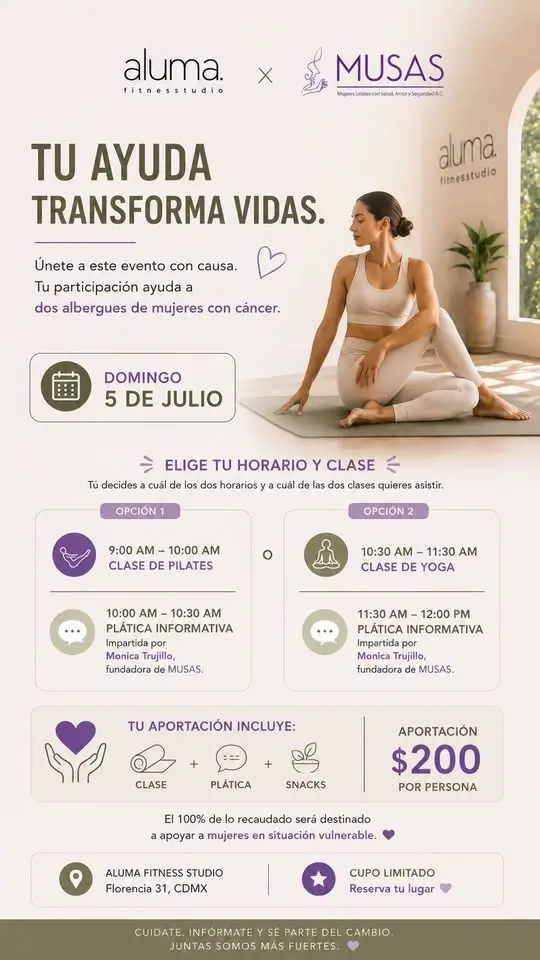 Masterclass pilates o yoga en AlumaStudio