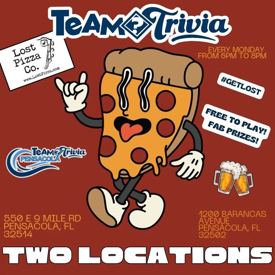 Team Trivia at Lost Pizza Co. Pensacola Downtown