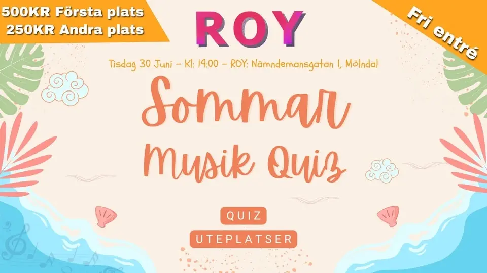 Roy: Sommar musik quiz - fri entré 