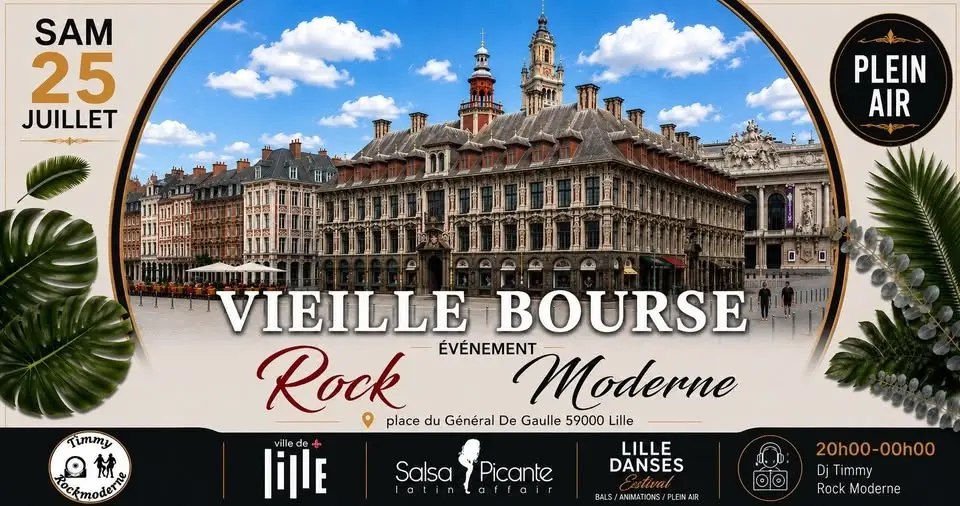 💃 Vieille Bourse de Lille Soirée Rock Moderne  en plein air