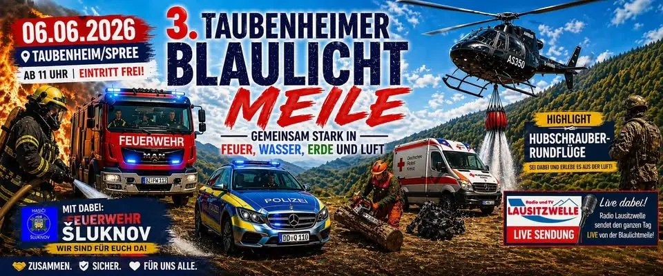 3. Taubenheimer Blaulichtmeile 2026 - gemeinsam stark in Feuer, Wasser, Erde und Luft