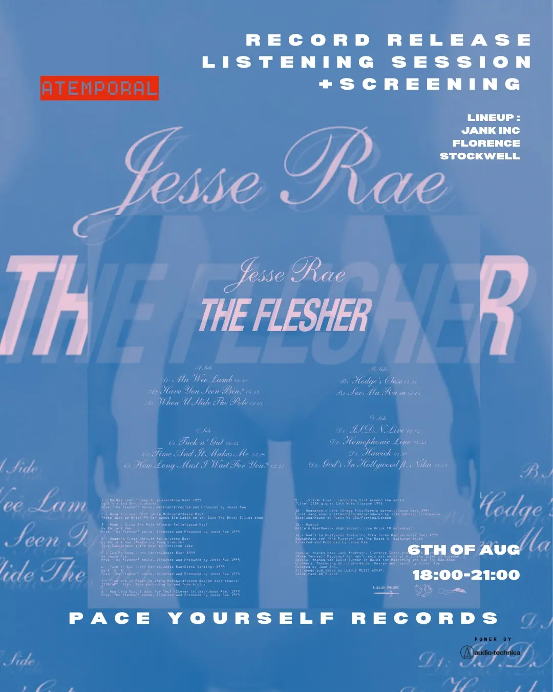 Listening & Screen Session with Q&A Jesse Rae – The Flesher (PACE007)