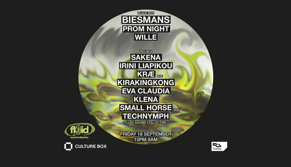 Biesmans / Prom Night / Wille / Fluid Sound Collective: Sakena / Irini Liapikou / kræ / Kirakingkong