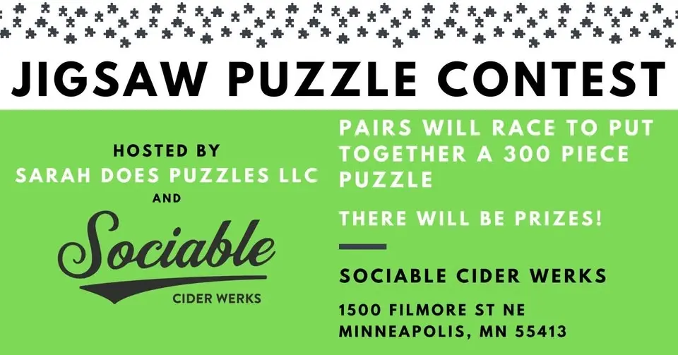 Pairs Jigsaw Puzzle Contest at Sociable Cider Werks with Sarah Does Puzzles LLC