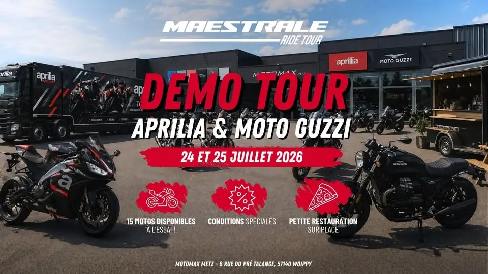 🏍️ Aprilia & Moto Guzzi Maestrale Ride Tour chez Motomax Metz !