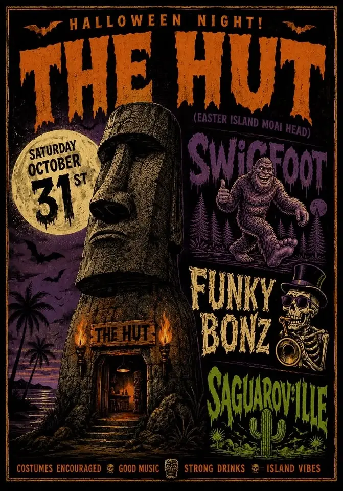 Halloween At The Hut with Funky Bonz, Swigfoot & Saguaroville 