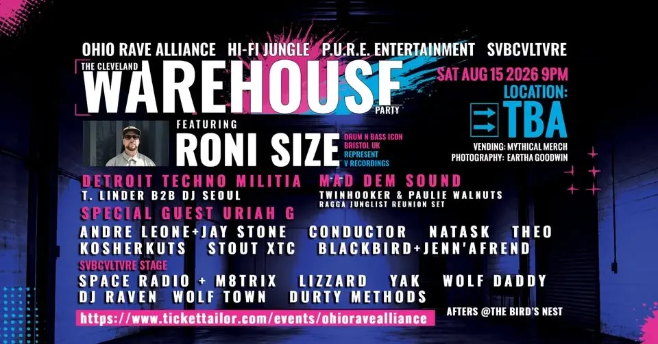 RONI SIZE – THE CLEVELAND WAREHOUSE PARTY