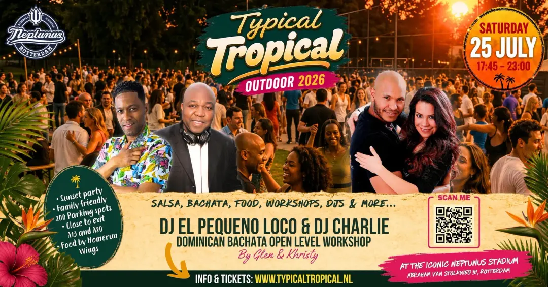 Typical Tropical Outdoor • Neptunus stadion • Salsa, Bachata y mas • Bachata workshop included!