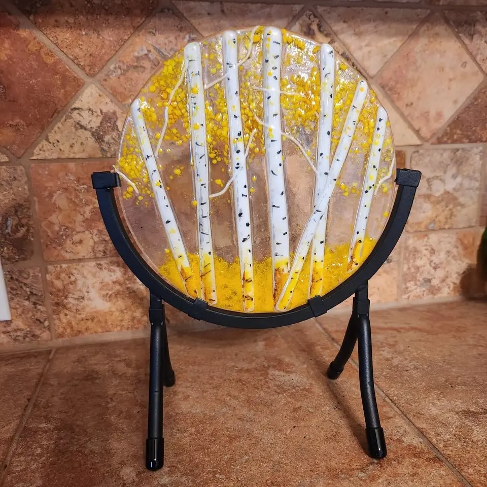 Round Fused Glass Fall Aspens Class