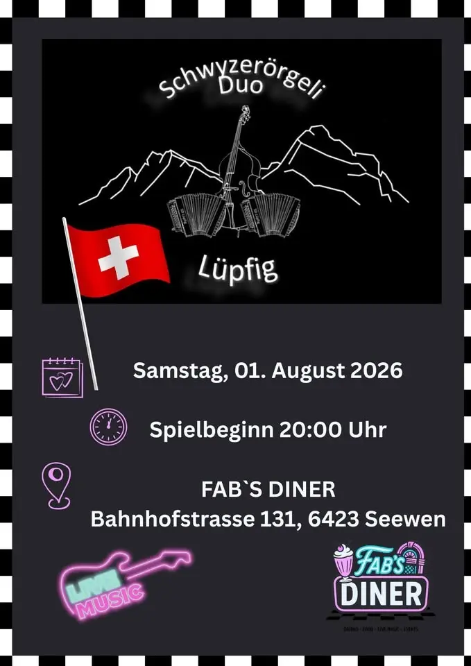 1. August Party mit Schwyzerörgeli Duo Lüpfig