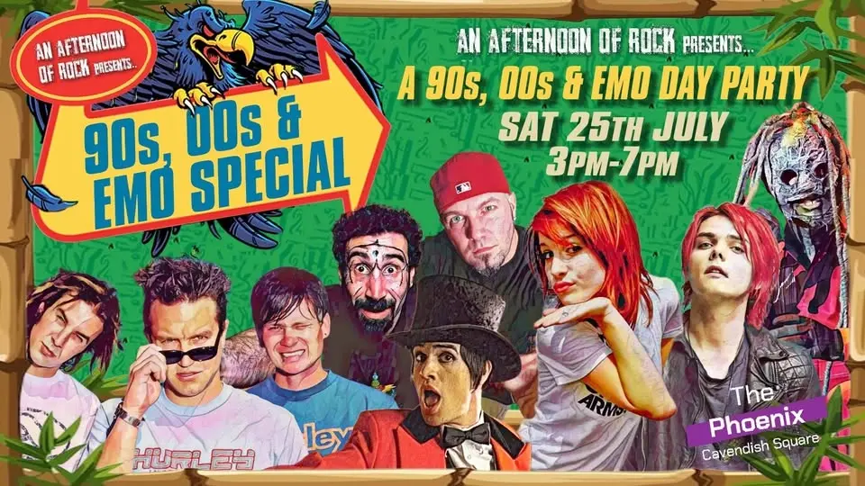 LONDON: An Afternoon of Emo & 90s, 00s Rock, 3pm-7pm