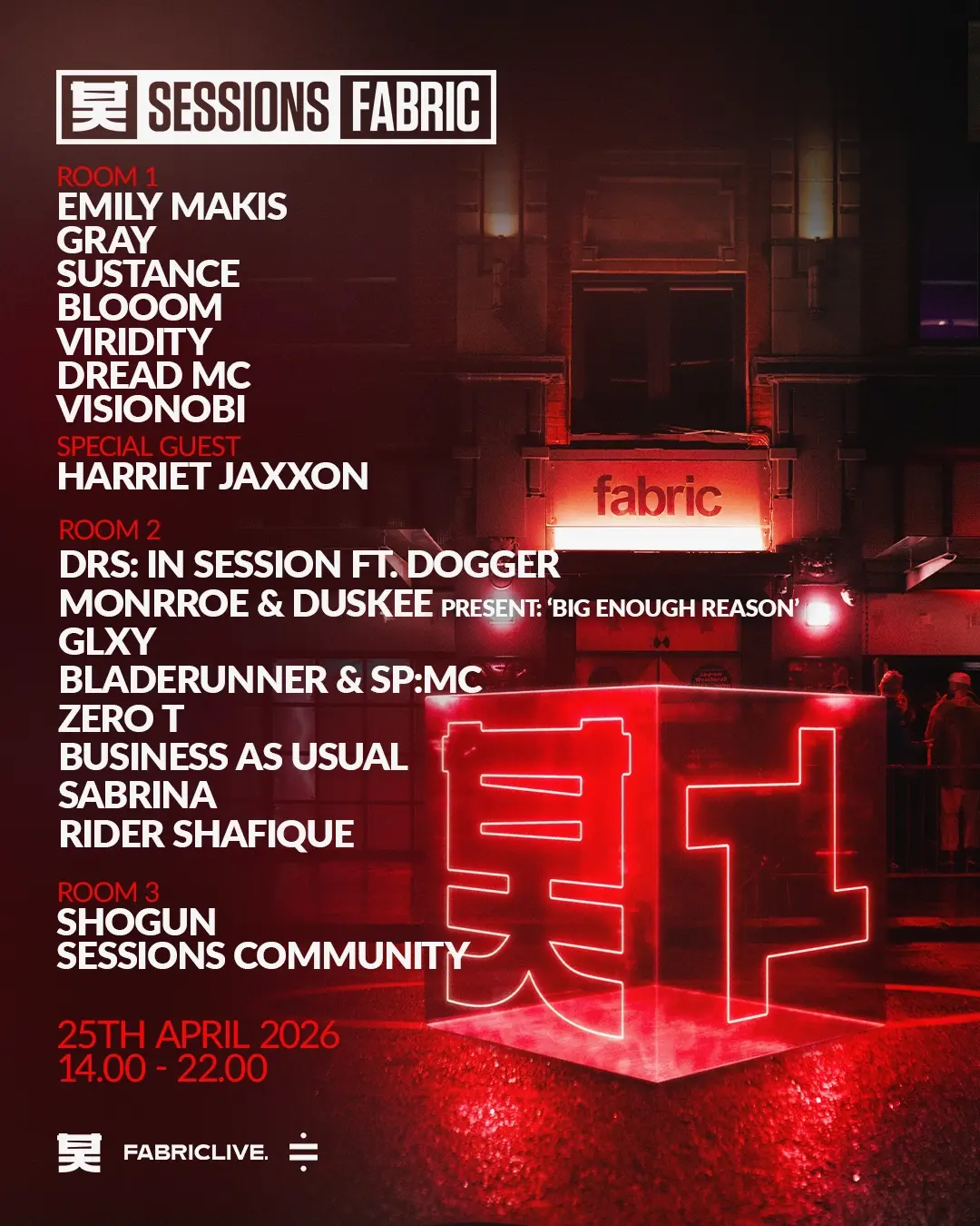 FABRICLIVE x Shogun Audio: Emily Makis, Gray, Harriet Jaxxon, DRS, Bladerunner, Sustance + more