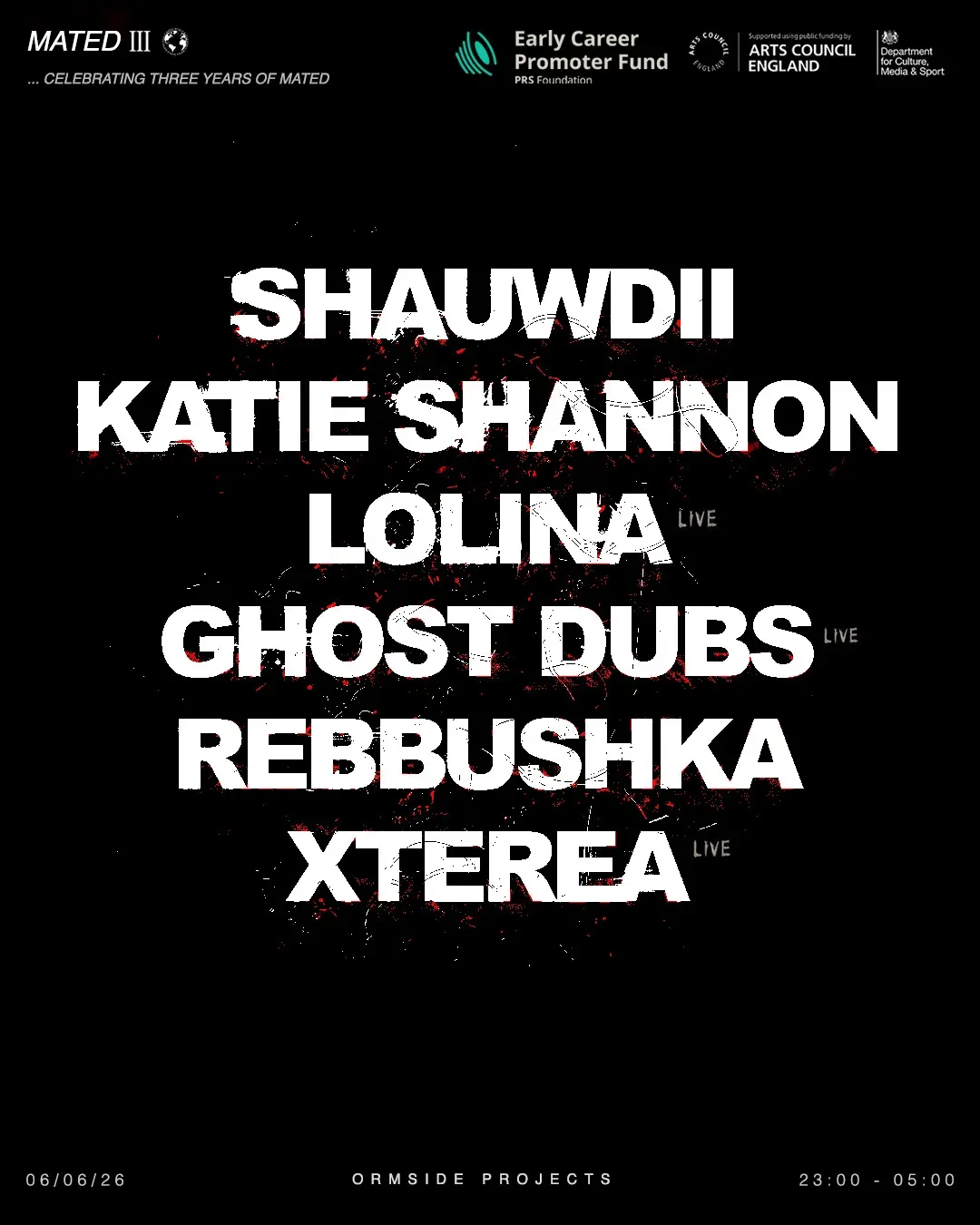 MATED 3 YEAR ANNIVERSARY: Shauwdii, Katie Shannon, Lolina, Ghost Dubs, Rebbushka, Xterea