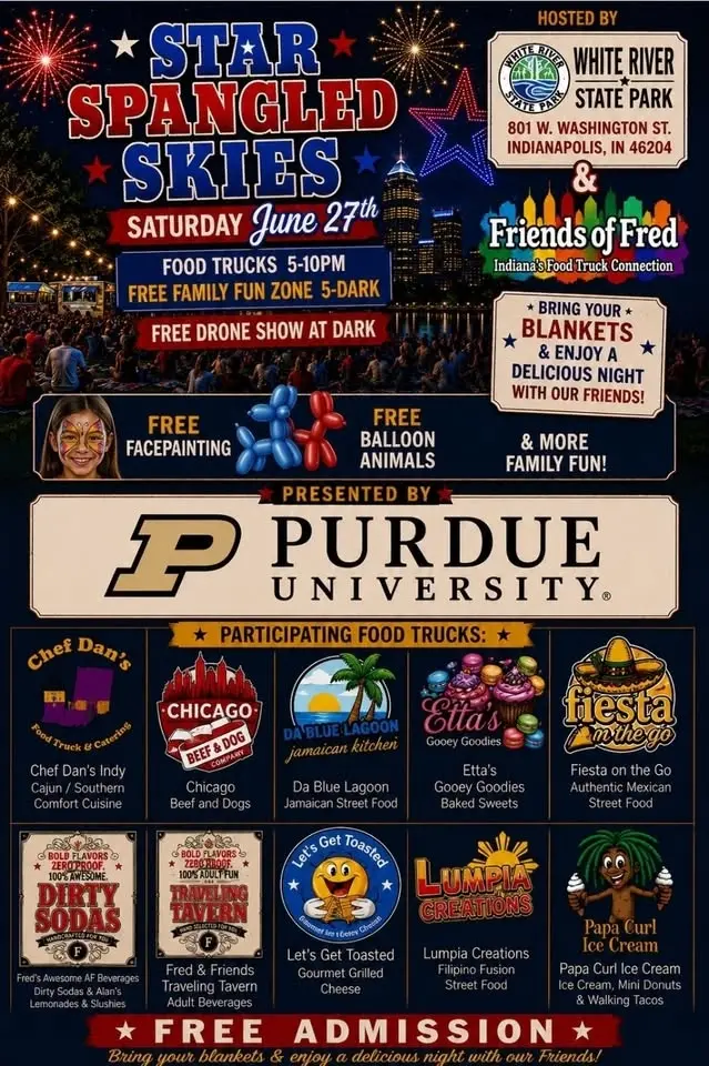 6/27/26 Star Spangled Skies Drone Show with Friends of Fred Food Truck Feast-ival