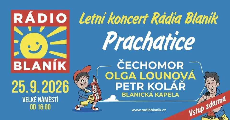Letní koncert Rádia Blaník v Prachaticích