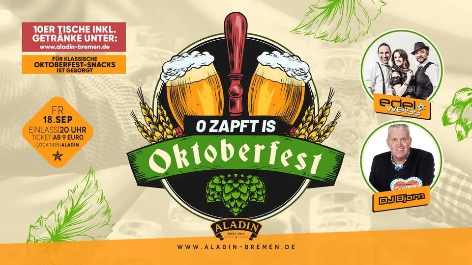 OKTOBERFEST im Aladin Bremen!