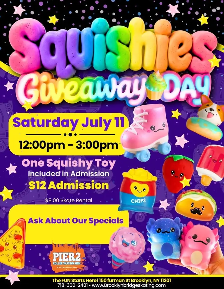🌈🛼 SQUISHIES GIVEAWAY DAY AT PIER 2! 🛼🌈