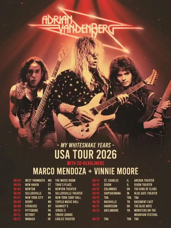 Adrian Vandenberg – My Whitesnake Years Tour 2026 w. Marco Mendoza and Vinnie Moore