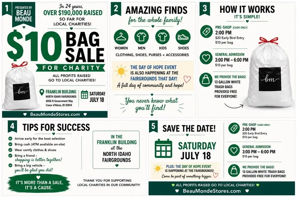 $10 Bag Sale For Charity