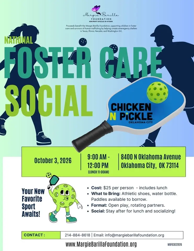 Margie Barilla Foundation - Chicken N Pickle Foster Care Social Day in OKC!