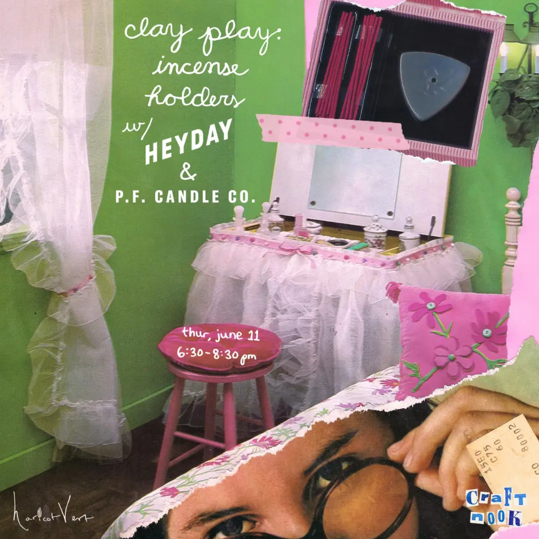 clay play: incense holders & facials w/ @heydayskincare & @pfcandleco