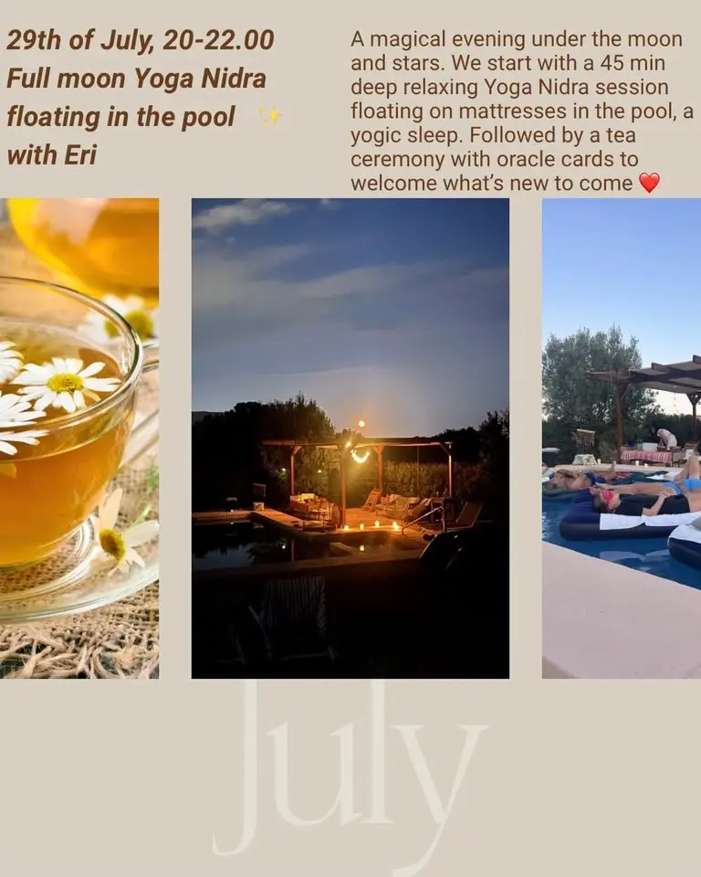 Full moon Yoga Nidra floating in the pool