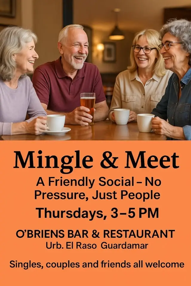 🧡 Mingle & Meet – A Friendly Social at O’Briens Bar & Restaurant El Raso, Every Thurs 3-5pm