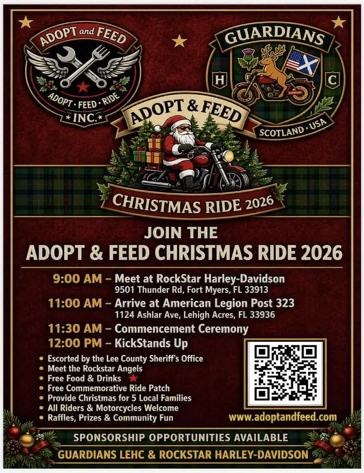 Christmas Ride 2026 sponsored by Rockstar Harley Davidson