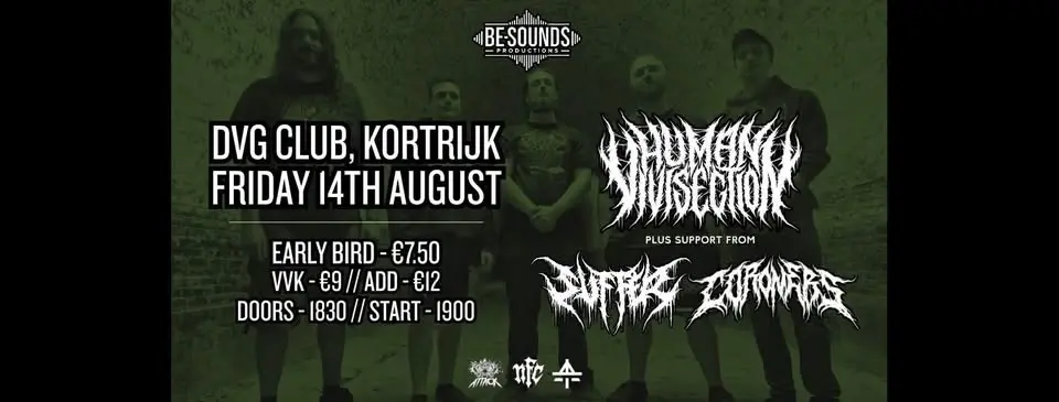 Human Vivisection / Suffer UK / Coroners @DVG Kortrijk