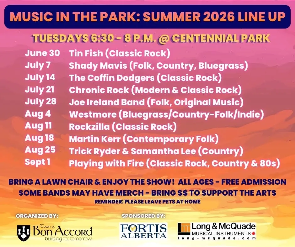 PWF Ignites Music in the Park - Town of Bon Accord