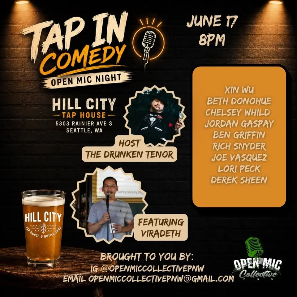 6.17 Free Comedy at Hill City Taphouse featuring Viradeth