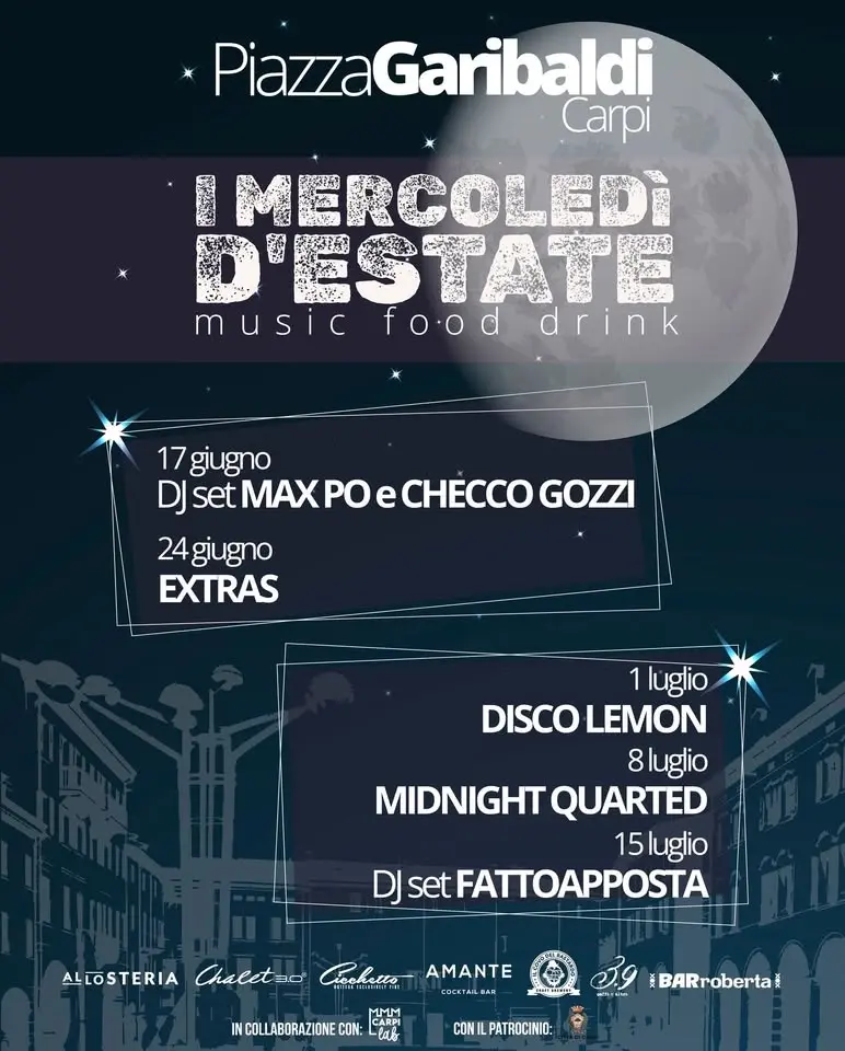 I Mercoledì D'estate in Piazza Garibaldi a Carpi