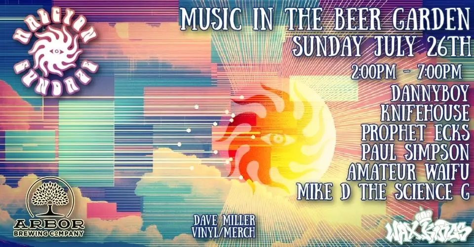 Halcyon Sundaze July 26th- at Arbor Brewing Company - Ypsilanti