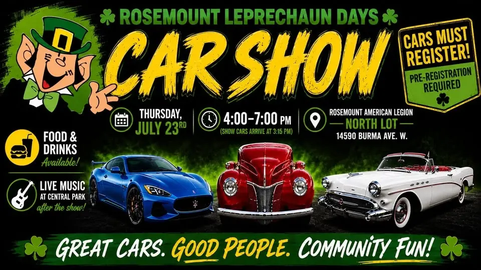 3rd Annual Rosemount Leprechaun Days Car Show!