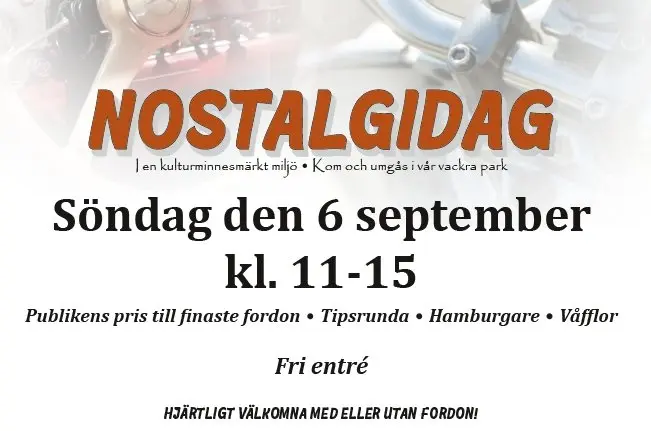 Nostalgiträff för alla typer av fordon, 6 september
