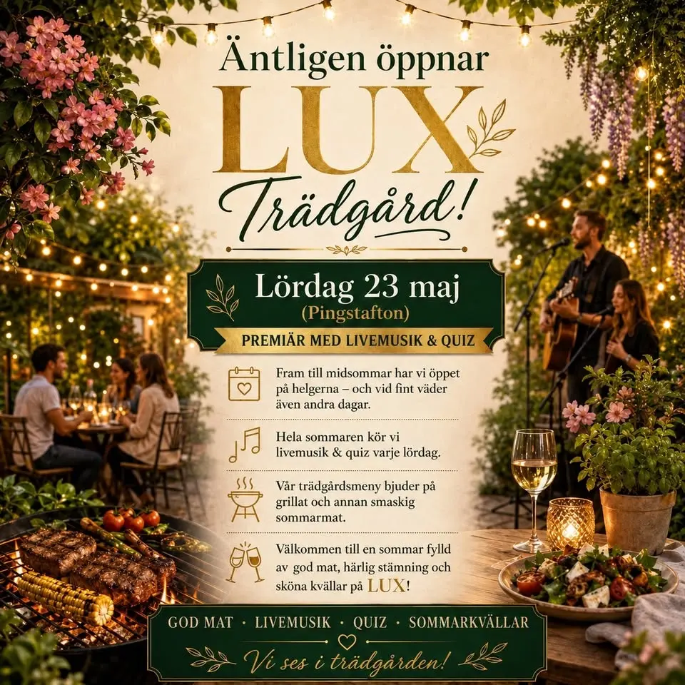 Äntligen öppnar LUX Trädgård! 🌿☀️