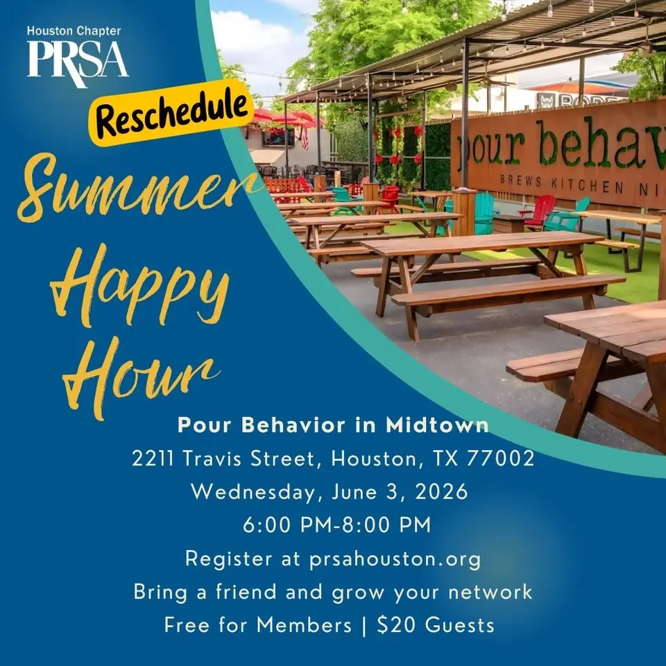 PRSA Houston Summer Happy Hour: Sip, Connect and Grow