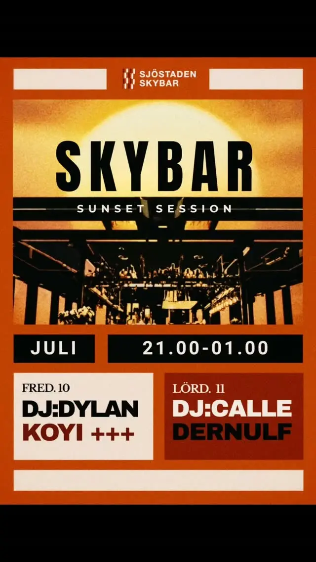 Skybar Sunset Session – Lörd. 11 Juli
