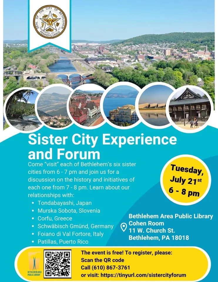 City of Bethlehem for a free Sister City Experience and Forum