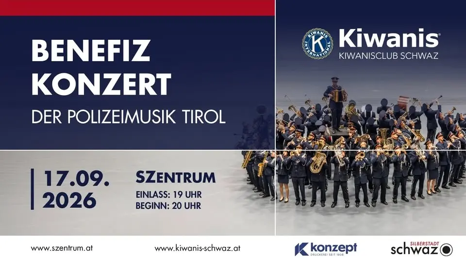 Benefizkonzert der Polizeimusik Tirol | Kiwanis Club Schwaz
