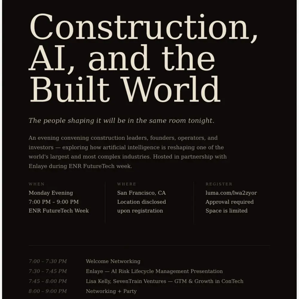 Construction AI Networking Night | ENR FutureTech 🏗️🤖🍸