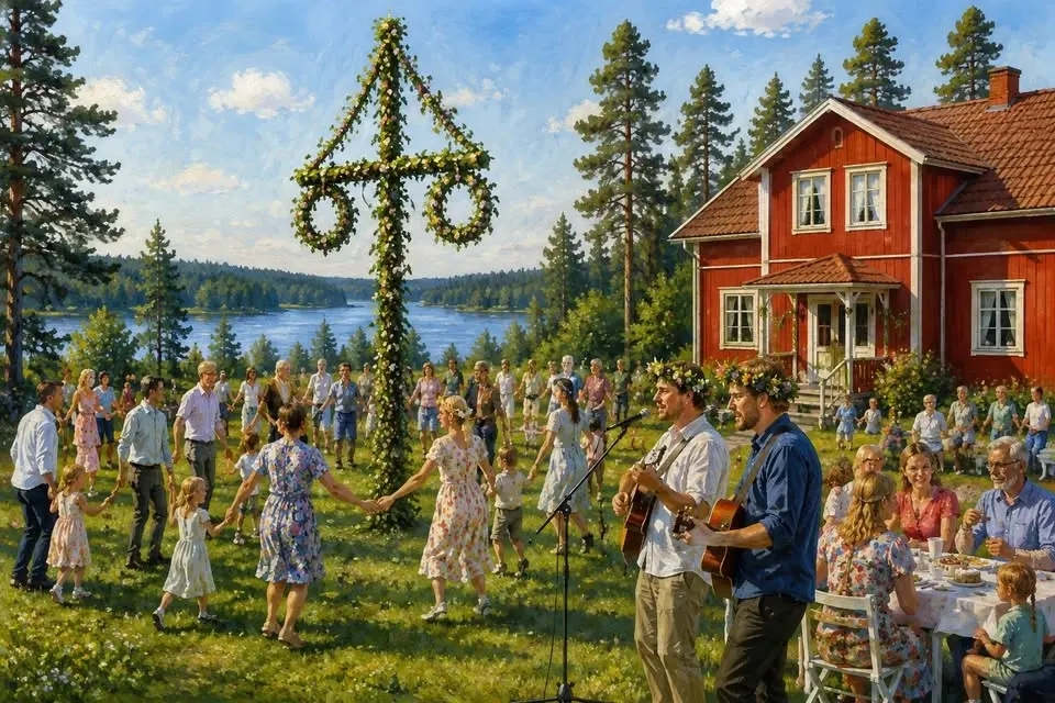 Midsommarfirande på Hagudden