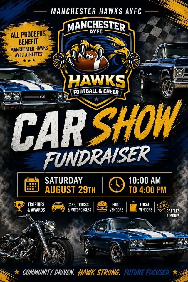 Manchester hawks AYFC 1st Annual Car Show and Community Fair 
